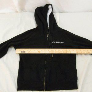 WOMEN'S szMEDIUM ROCAWEAR BLACK WHITE LOGO HOODED JACKET IG 219